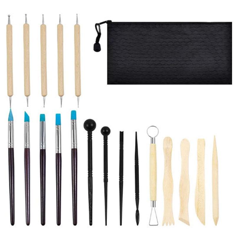 Ensemble d'outils de modelage en argile de poterie en cinq pièces pour sculpture DIY