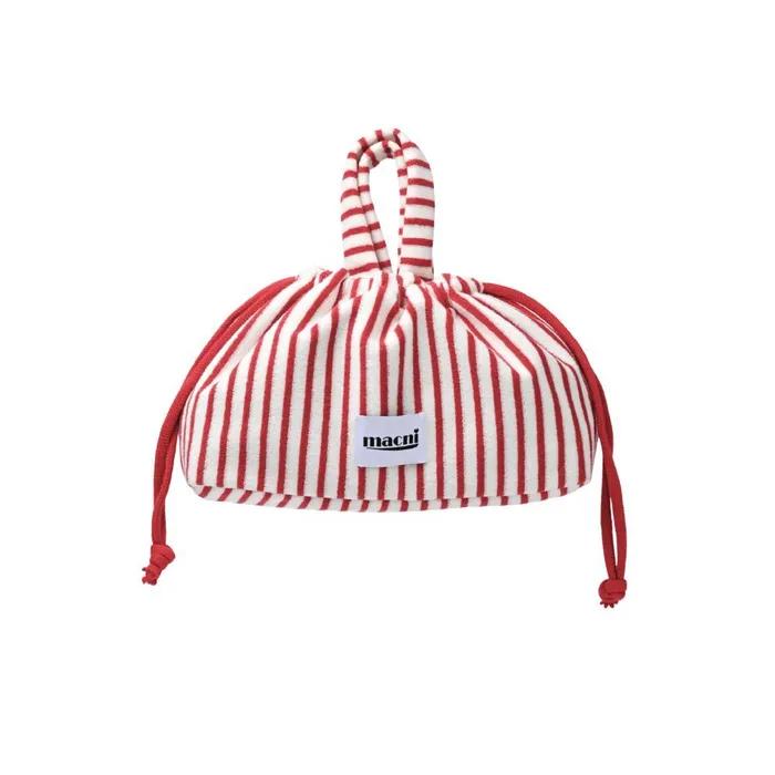 TERRY STRING PUFFY BAG RED