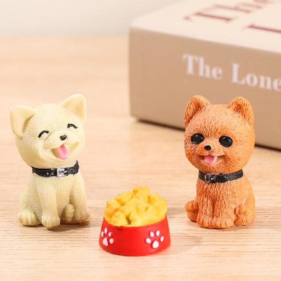 Chic Eye-catching Stable Base Lightweight Pretend Play Mini Dog Figurine for Office Puppy