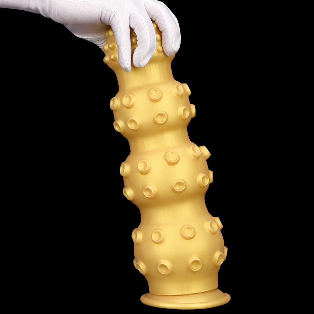 Zlaté silikonové dildo Velký korálek Anální zátka Anální sex hračky Masturbátor Fisting Popruh na penis Velký penis