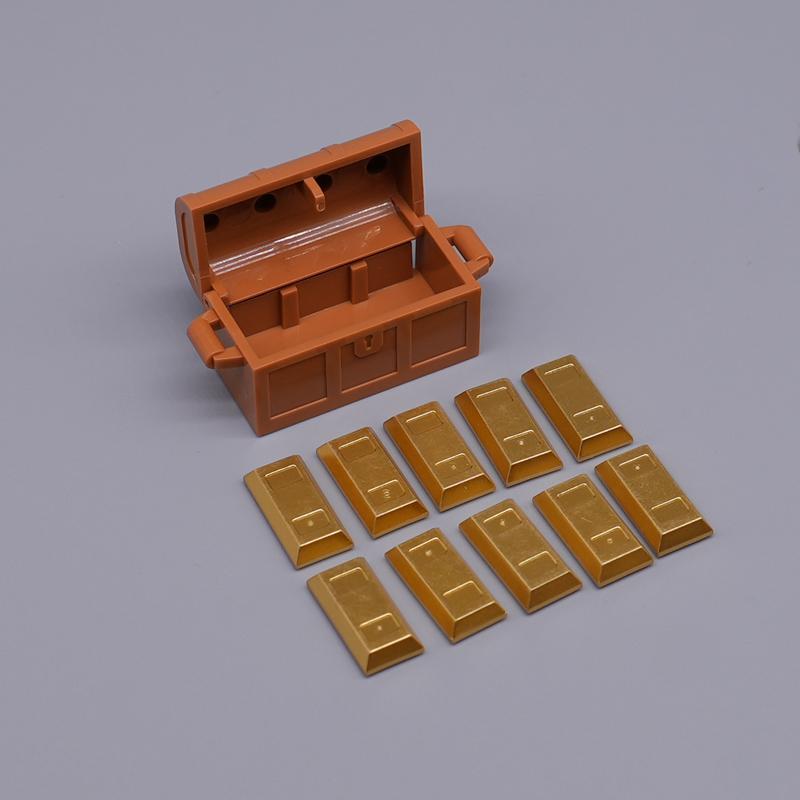 MOC City Treasure Series Set Accessories Building Blocks Gold Ore Silver Crystal Diamond Box Gold Key Dollar Cash Brick Kid Toys