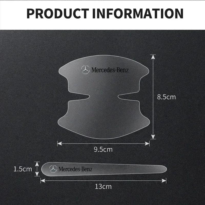 AABIH1 8Pcs Transparent Car Door Handle Bowl Decoration Badge Sticker for Mercedes Benz W211 W204 W210 W203 CLA GLA Auto Accessories