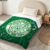 1PC Celtic Football Club Patterned Flannel Blanket Suitable For All Seasons For Home Decor Warmth And Comfort Gifts Holiday Present
