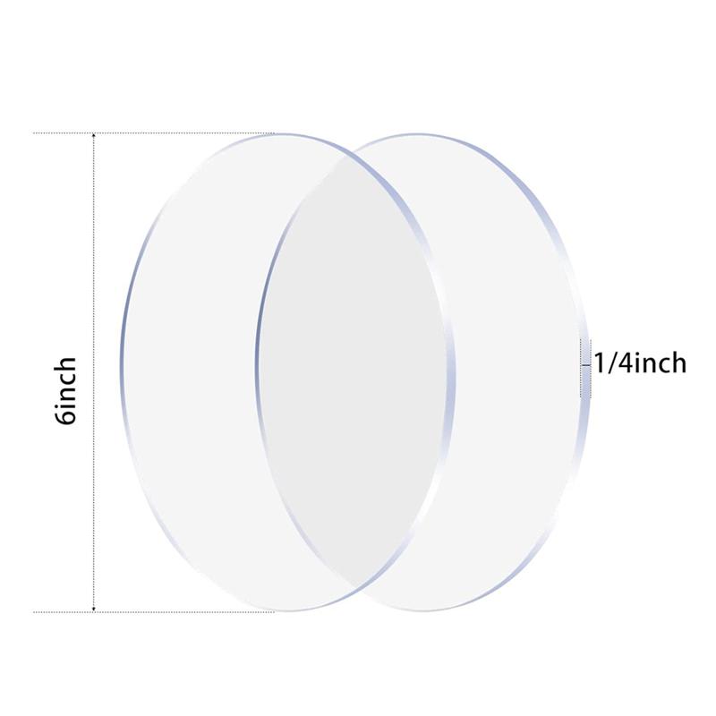 2 Pieces 6Mm Thick Round Plexiglass Sheet, 6Inch Diameter Clear Acrylic Circle, Cake Disk Acrylic Sheet Acrylic Backdrop Durable