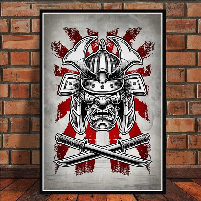 Japan Samurai Anime Poster Abstract Wall Art Bushido Canvas Painting Japanese Warriors Portrait Picture Print Home Wall Decor No Frame