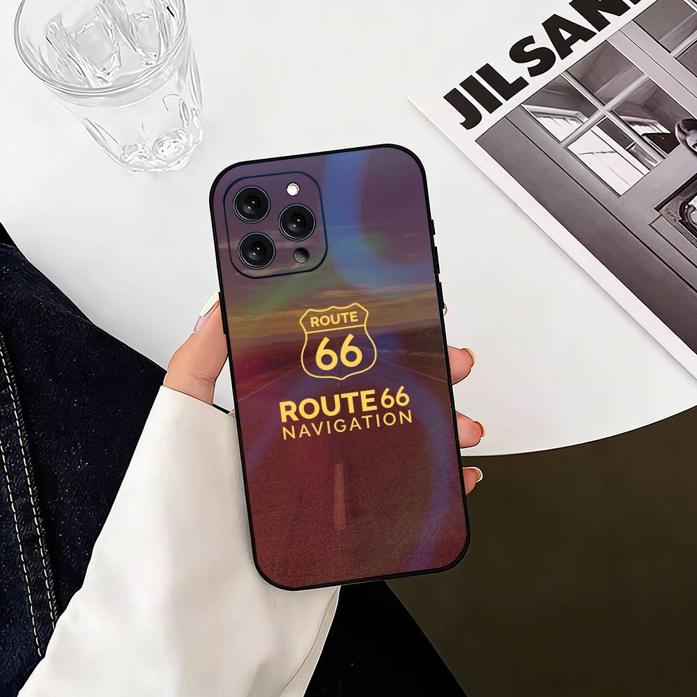 

A-American R-Route 66 Phone Case Silicone Soft For IPhone 17 16 15 14 13 12 11 X XR Plus Pro Max Plus iPhone13PROMAX