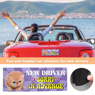 Nouveau Magnet pour Conducteur Débutant pour Voiture Aimant Réutilisable Autocollant Nouveau Conducteur Aimant de Voiture Design Animal Amusant Pour la Pratique de la Conduite Entraînement à la Sécurité