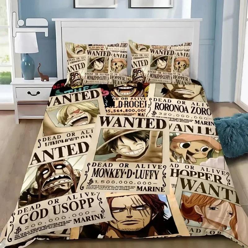 Hot One Piece Duvet Cover Pillowcase Bedding Set Anime for Adult Boy Girl Bedroom Decoration Single Double Large Size Bedding