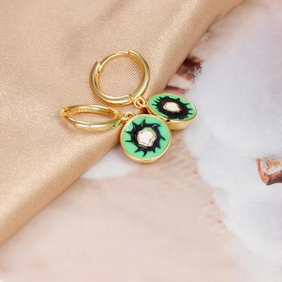 Mode Papaya geformt kleine Anhänger Gold Farbe Creolen für Mädchen Edelstahl Party Piercing Schmuck