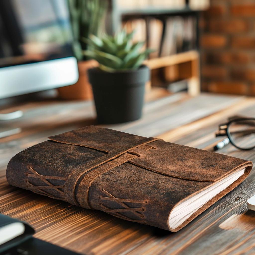 LEATER VILLAGE Vintage Leather 20x15 Brown 240 Pages of Lined Paper Perfect for and Personal Use Premium College Lined Notebook for Men and Women X 6