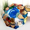 Inazuma Eleven  pattern, automatic folding umbrella, portable and foldable design, 8 ribs, a Christmas or birthday gift.