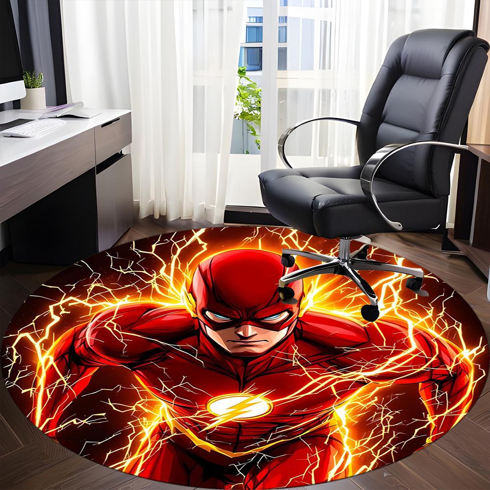 1pc Flash Lightning Office Round Area Rug, Under Office Chairs Bedroom Living Room Home Decor, Room Deco, Available In Various Sizes