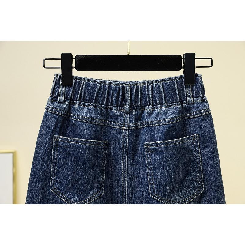 DIMANAF 2025 New Summer Denim skirt Women Loose Casual Basic Denim Plus Blue  skirt