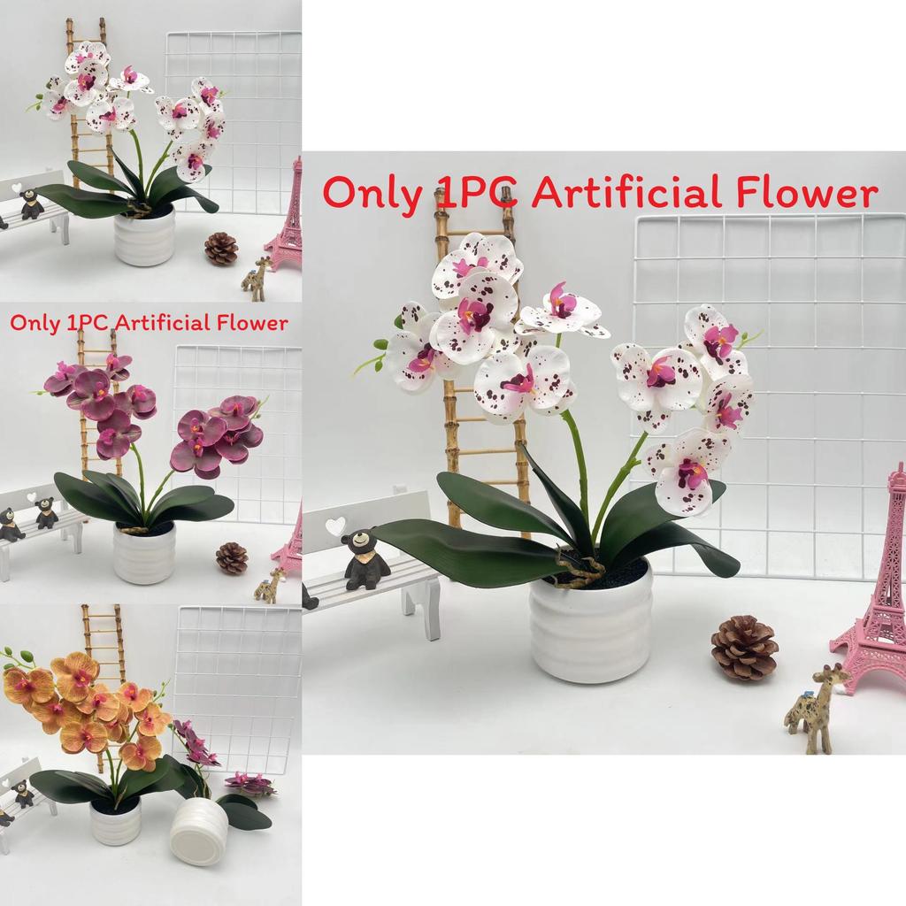 Phalaenopsis Artificial Flower Plant Pot For Wedding Decor And Photography Indoor Outdoor Display