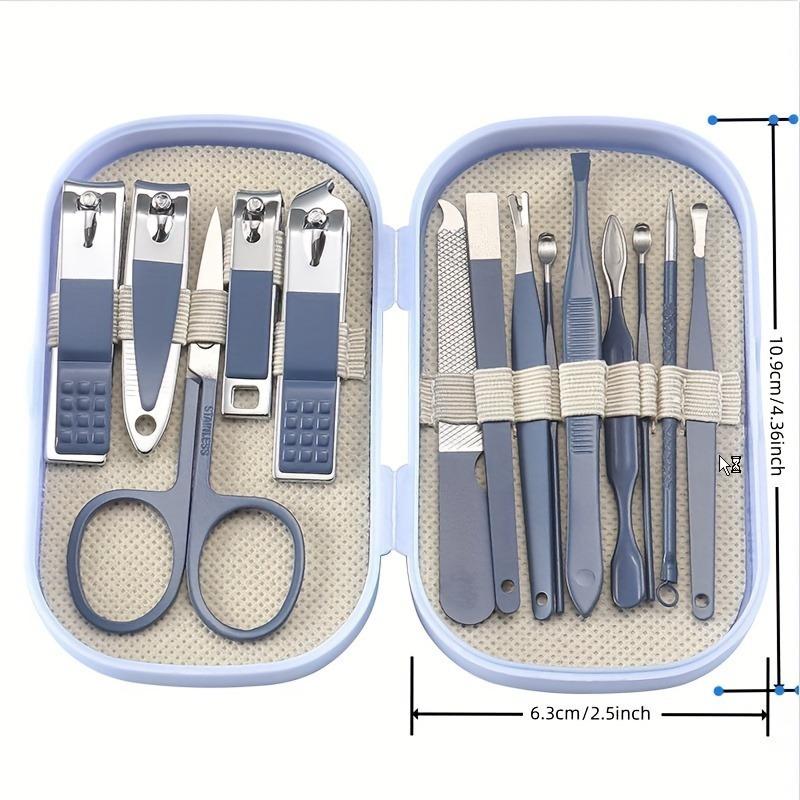 Xiaomi 14pcs Stainless Steel Manicure And Pedicure Tool Set with Modern-style Concave-edged Nail Clippers Grooming Tools Nail Care Set