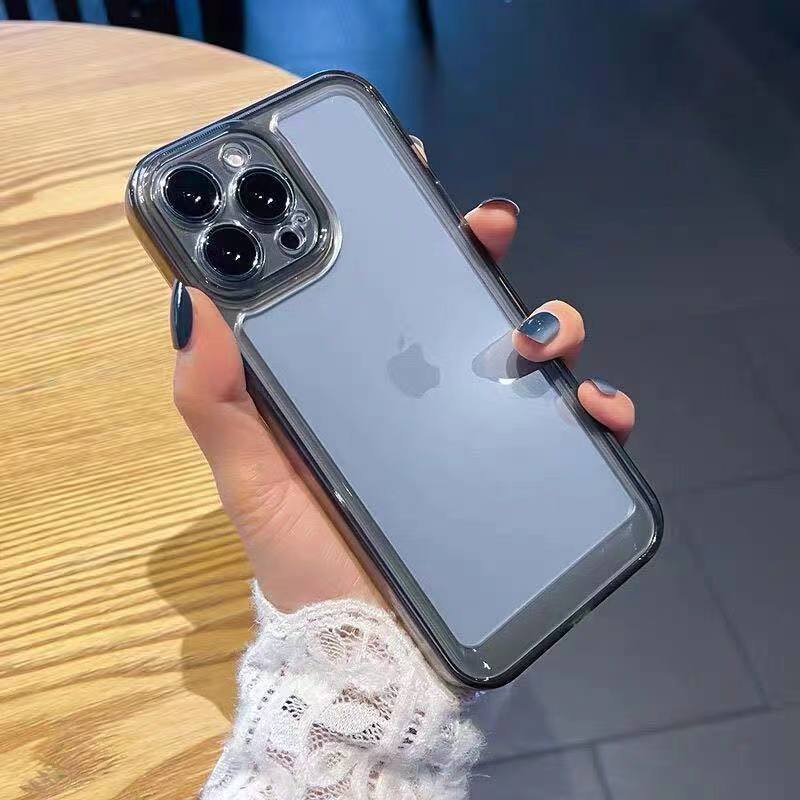 For IPhone16 Fine Hole Acrylic Space Shell for Apple 14/15promax Mobile Phone Case Transparent Anti-fall Cover
