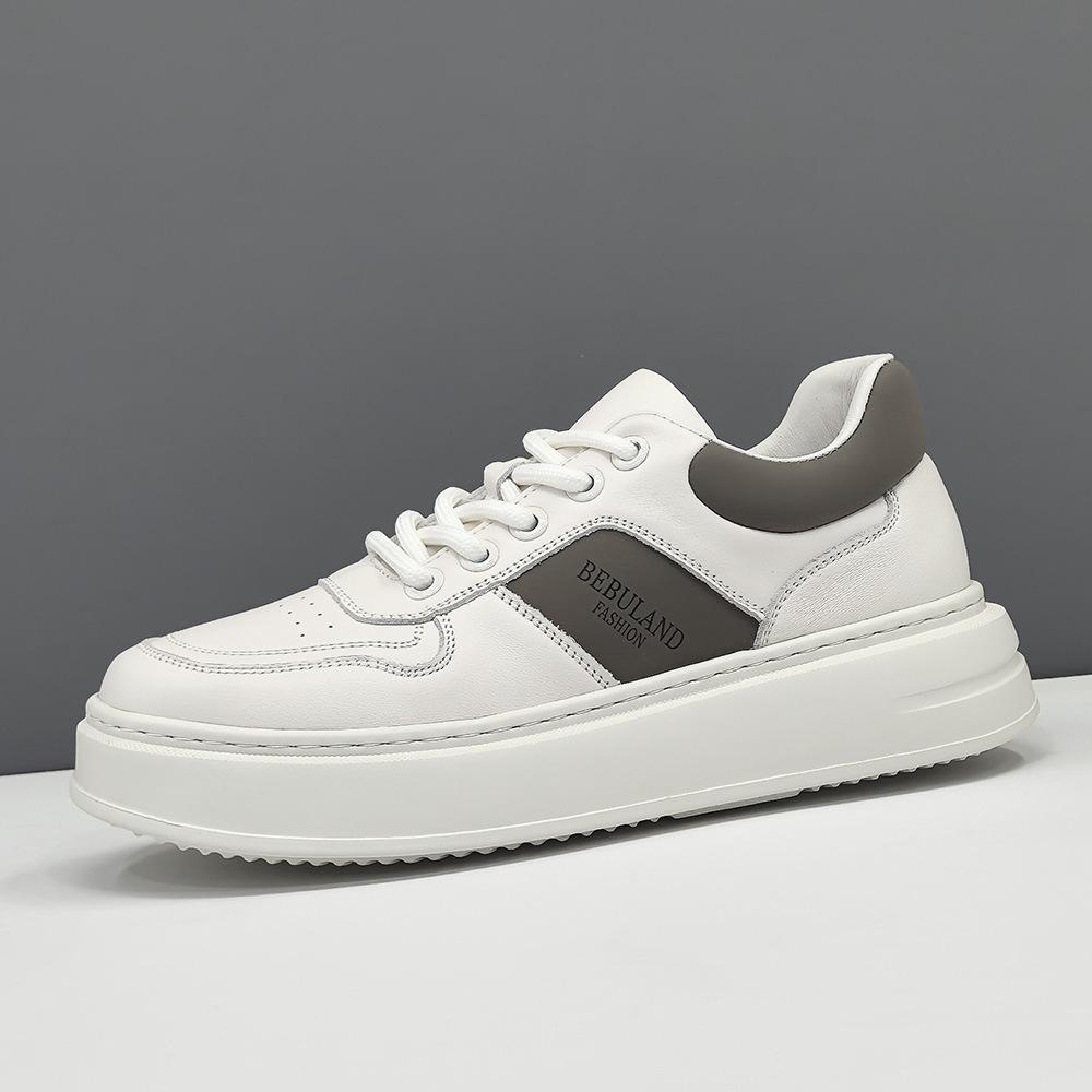 Raw Leather Sports and Leisure Shoes, White Board Shoes, Trendy Shoes, High-end Light Luxury