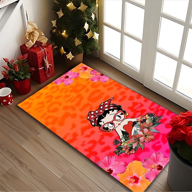 1pc General-purpose Rug, Betty Boop Printed Area Rug, Comfortable Office Chair Carpet, Home Entrance Floor Mat
