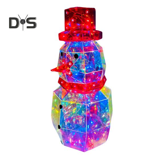 

Светодиодный призматический переливающийся снеговик, украшения с питанием от USB, 3D-светильник в виде снеговика, красочный рождественский ночник для домашней вечеринки Snowman