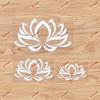 Lotus Flower Yoga India Vinyl Decal Sticker - 3 Pack White, 3 Inches, 4 Inches, 6 Inches - Style B No Background for Car Boat Laptop Cup Phone