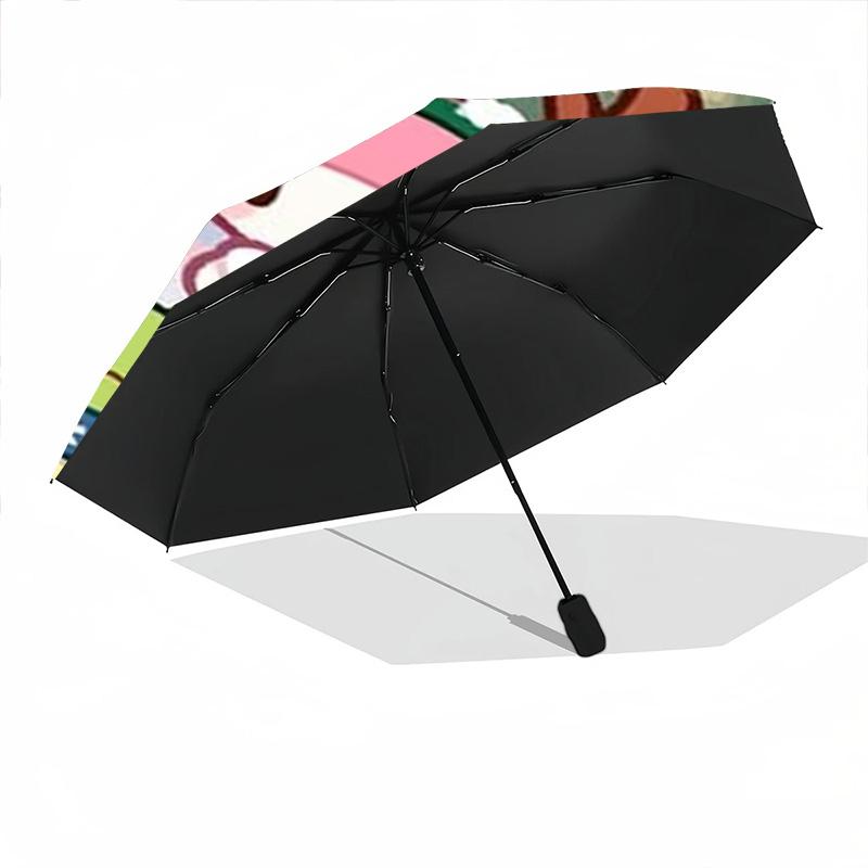1pc Sanrio Umbrella Portable Folding Umbrella Iron Frame Hole Bone Structure Outdoor Home Umbrella
