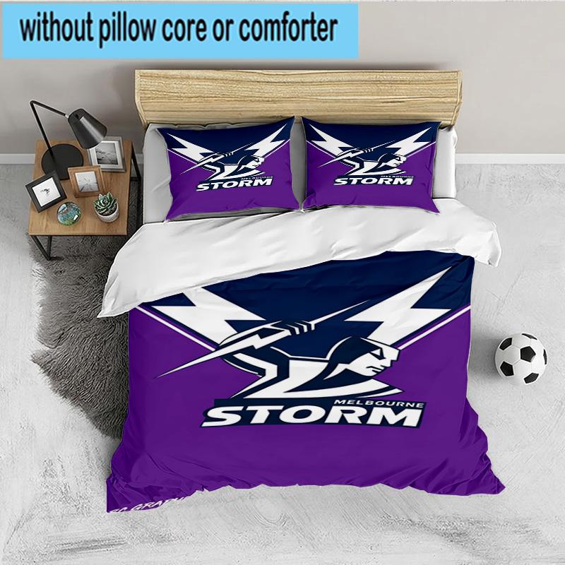 Melbourne Storm Team 3PCS Bedding set,Ideal for 1pc Duvet Cover And 2pcs Pillowcases Perfect for Fan gift,Ideal for Bedroom, Dormitory