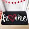 Heart Shaped Welcome Theme Door Mat Non-Slip Entrance Rug Warm Atmosphere for Living Room Bedroom Indoor Use Home Decor
