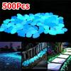 500pcs Luminous Stones Glow In The Dark Pebbles Glowing Stones Outdoor Walkways Home Garden Yard Decor Fish Tank Pebble Rocks