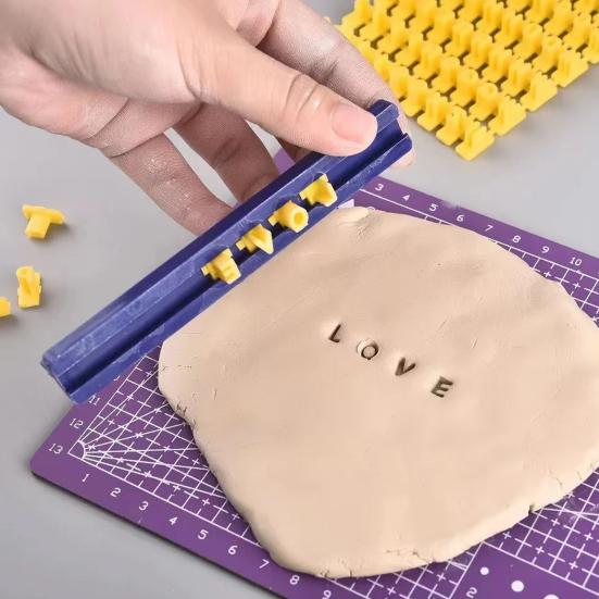 Alphabet Clay Stamp Set DIY Baking Tools for Cookies Fondant Pottery 26 Letters Symbols Numbers Embosser Stamps Creative Crafting Kit