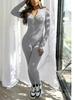 Women's Ribbed Elastic Slim-fit Long Sleeve Sport Yoga Jumpsuit with Invisible Zipper