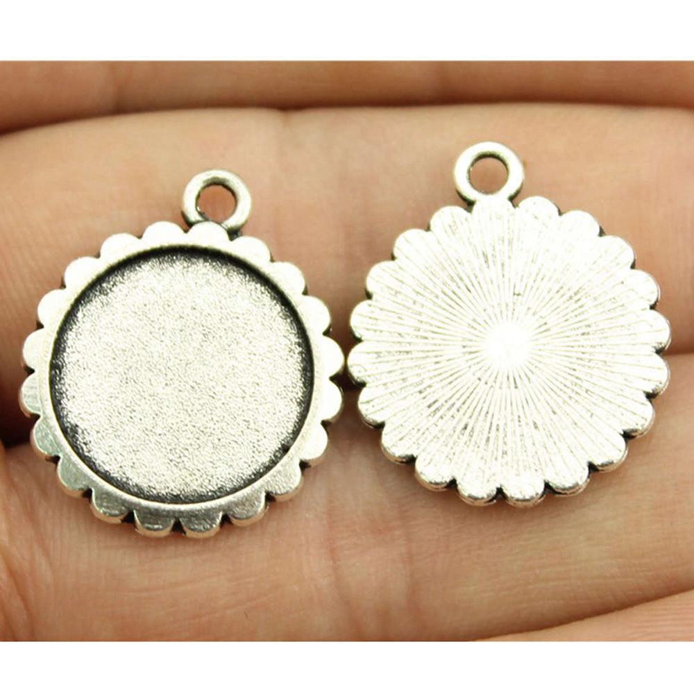 Fit Round 16mm Glass Cabochon Base Setting Tray Accessories Parts Men's Jewellery Bulk Original Cheapest Items