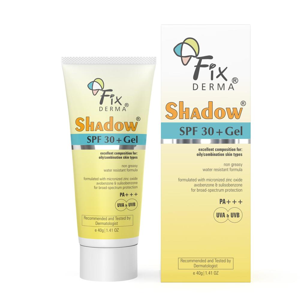 Fixderma Shadow Sunscreen SPF 30+ Pa+++ Gel For Oily Skin | Lightweight, Water Resistant, No White Cast | Broad Spectrum Sunscreen Gel For UVA & UV