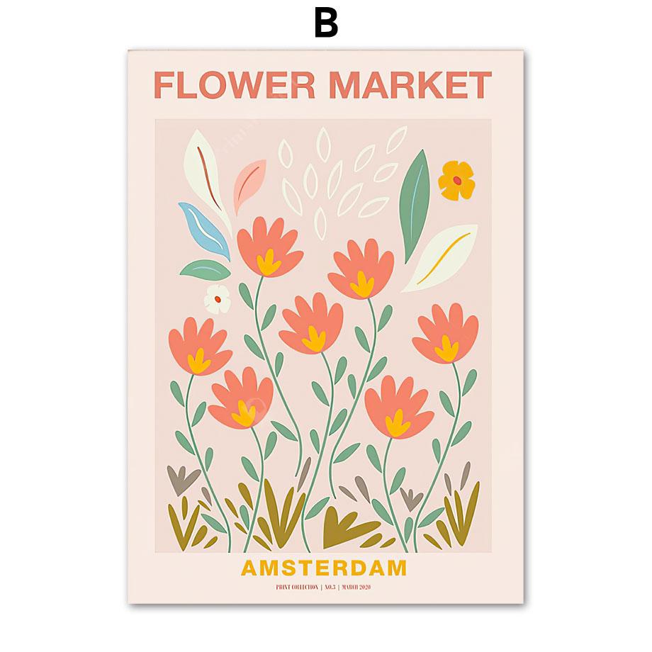 Väggkonsttryck Canvasmålning New York Madrid Matisse Retro Tokyo Blomstermarknad Nordisk affisch Inredningsbilder för vardagsrummet