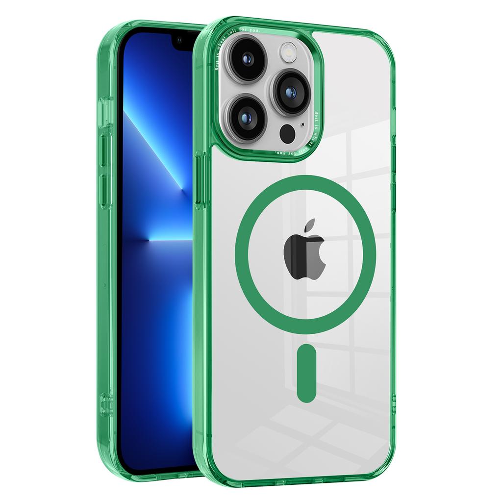 Magnetic Case for iPhone 13 Pro Max,PC+TPU Transparent Phone Cover Compatible with MagSafe