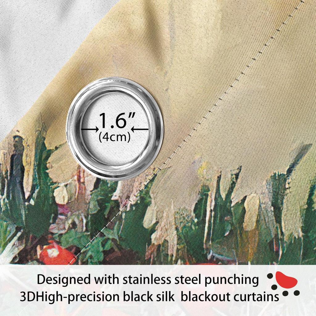 Custom High-Precision Blackout Silk Christmas Curtains with Grommet/Rod Pocket