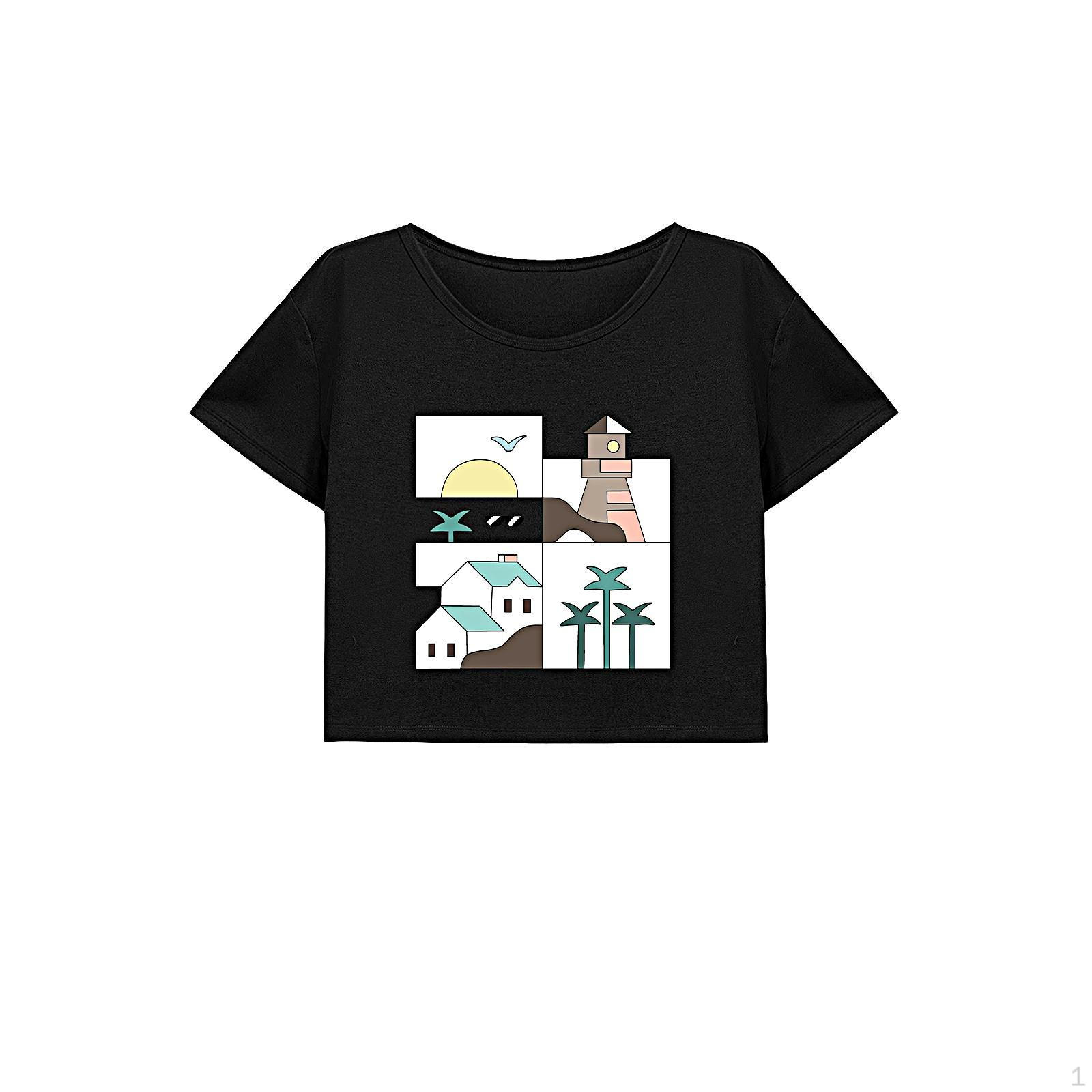 

Свободная короткая женская футболка для поездок, пляжа, путешествий и отпуска