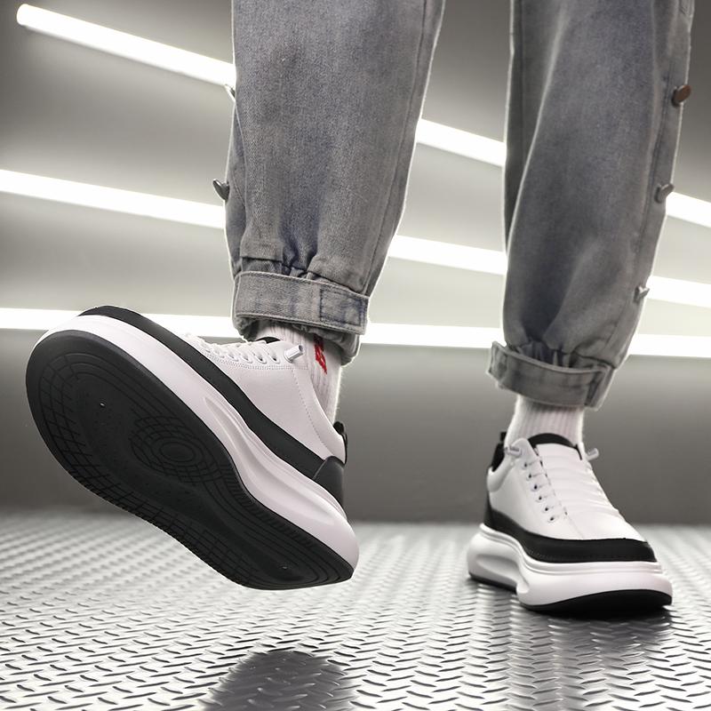 Fashion New Lace-Up Men's Shoes Men Leather Fashion Outdoor Shoes Thick Bottom Men Casual Shoes Luxury Brand Mens Comfortable Sneakers