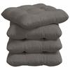 Seat Cushion Set 4 Pcs Light Grey 40 X 40 Cm Corduroy Fabric