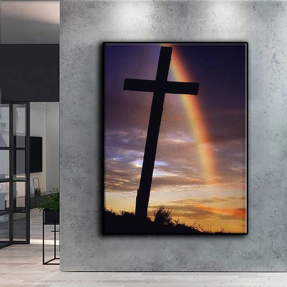 Popular 5D Diy Cross Stitch Rainbow Painting Full Drill Cross-Stitch Crafts Kit Wall Sticker Home Decor