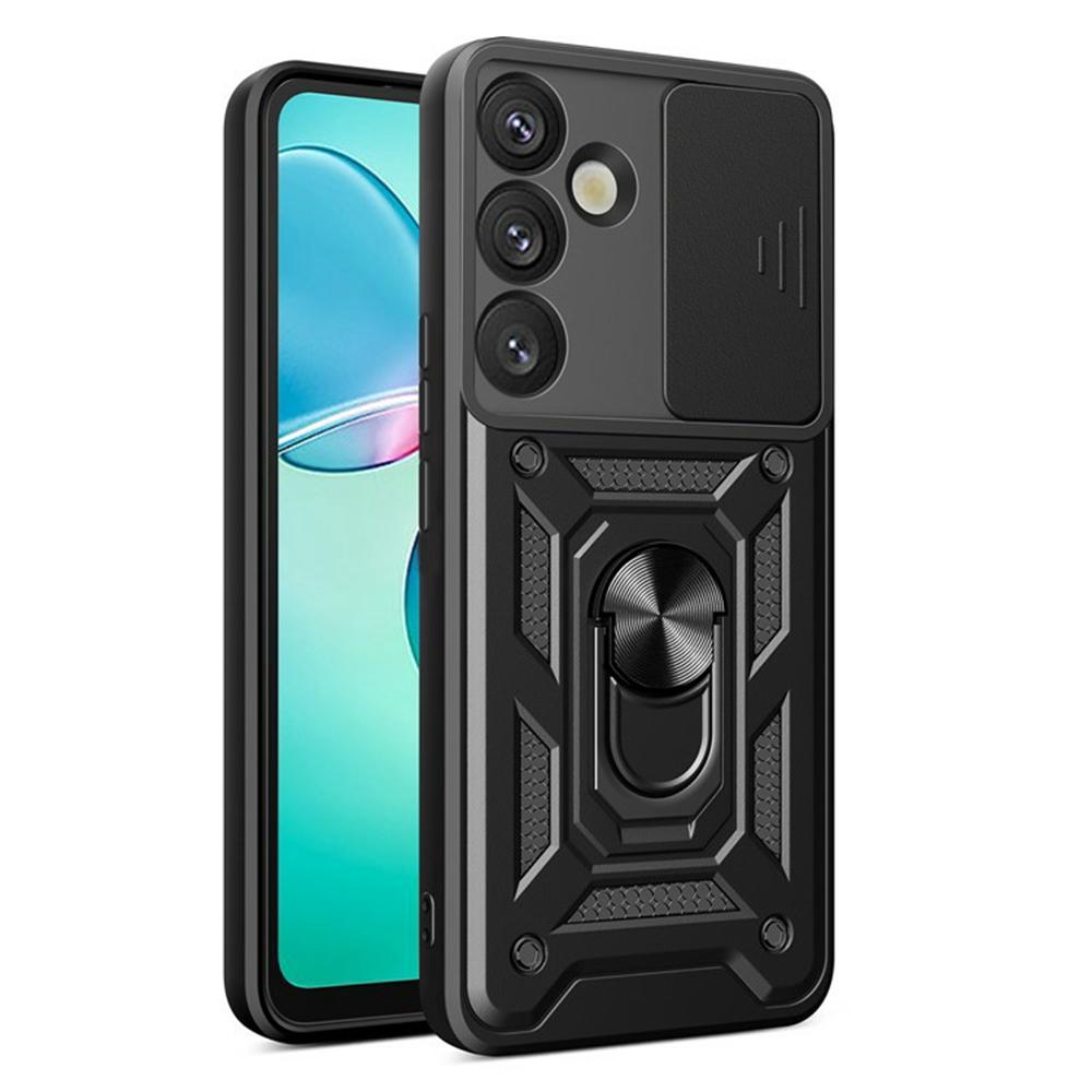 Für Samsung Galaxy S26+ Hülle mit Schiebe-Kameradeckel PC + TPU Ständer Handyhülle