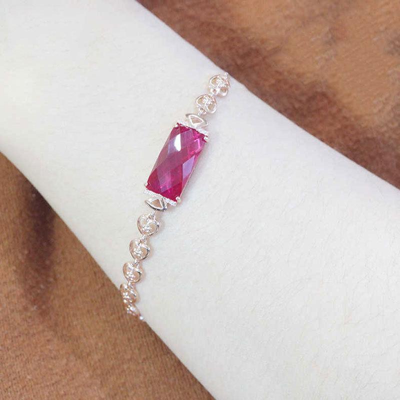 Purple Gold Redstone Bracelet Simple Fashion Exquisite High Sense Rose Gold Plated Jewelry