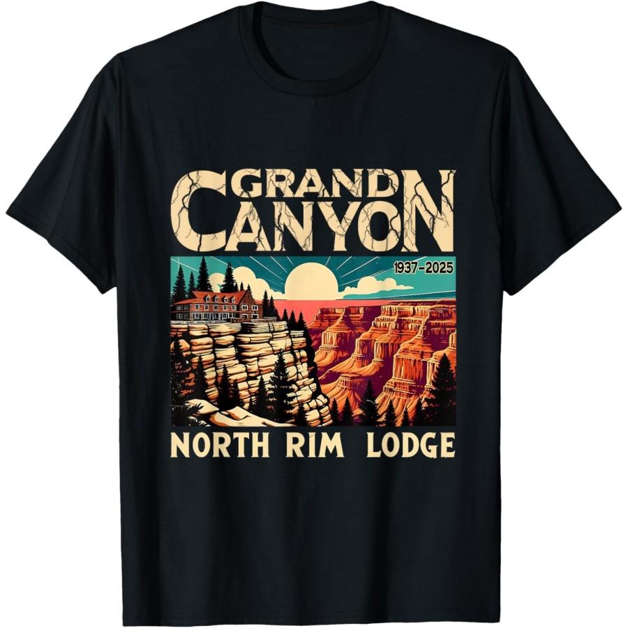 Grand Canyon North Rim Lodge Retro Travel Family Matching T-Shirt XXXXXL чёрный