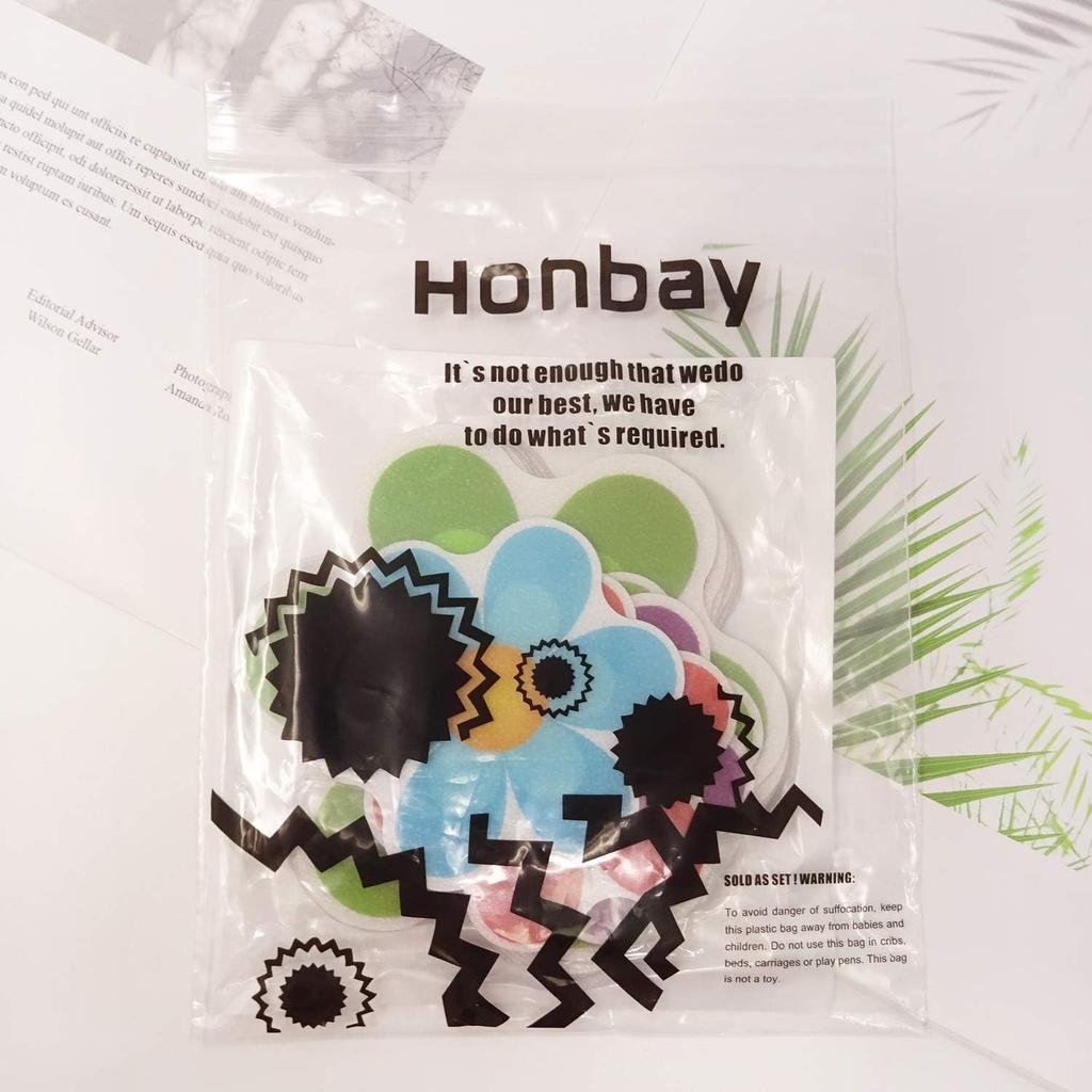 Honbay 10PCS Colorful Adhesive Decals Non Slip Bathtub Stickers for Slippery Surfaces