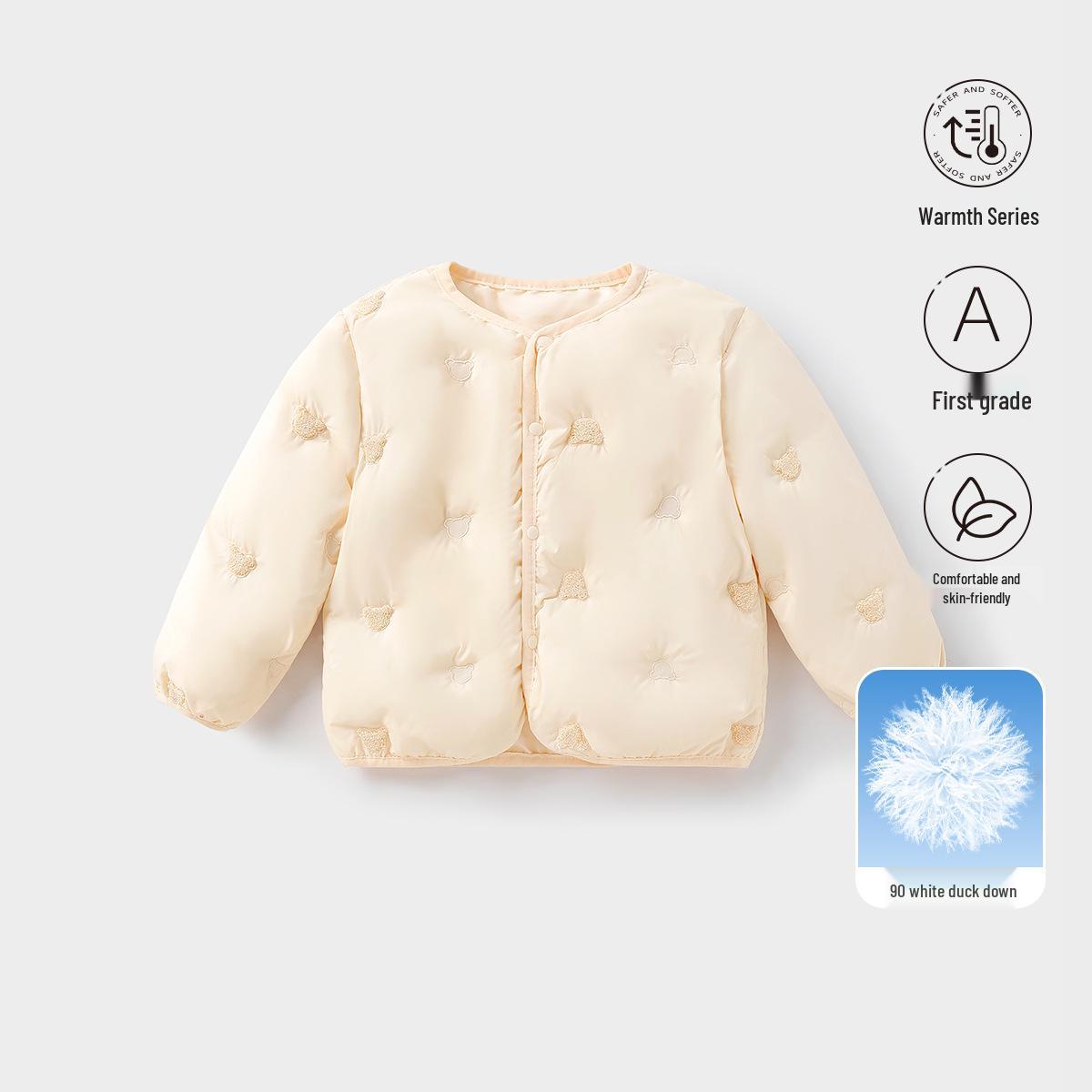 Children s Winter Down Jacket - 90% White Duck Down, Boys & Girls School Uniform Essential, Thick and Warm 110 cm