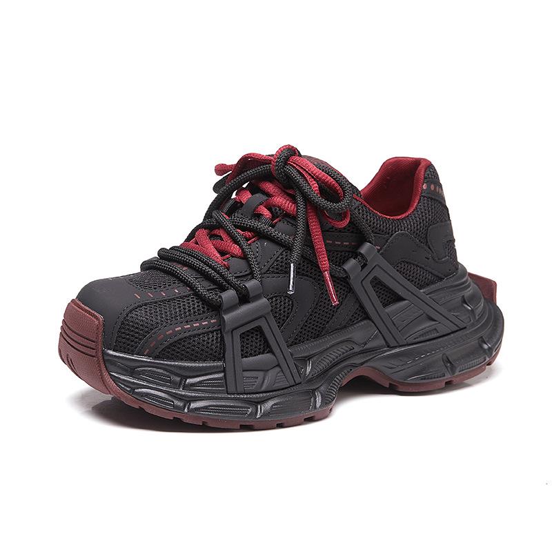 

Новые женские кроссовки, модные спортивные одинарные кроссовки на толстой подошве 40 чёрный/красный