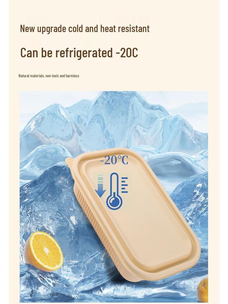 Umweltfreundliche quadratische Lunchbox aus Maisstärke - Biologisch abbaubarer, lebensmittelechter Behälter für leichte Mahlzeiten und zum Mitnehmen