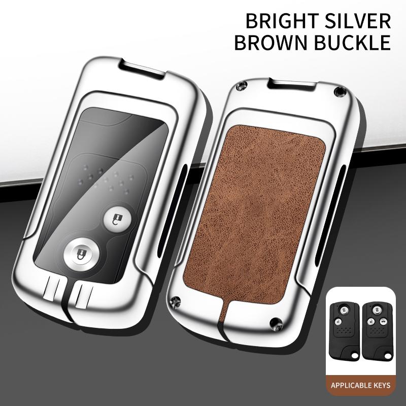 Car Metal Key Case Cover Shell Fob for Honda Fit Jazz Shuttle GP2 Spada StepWgn RG1 Freed Spike Ge6 Key Chain Accessories