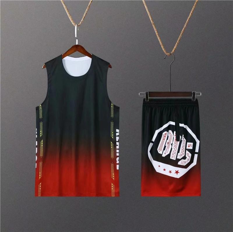 New digitally printed adult children s basketball jersey set, basketball game training vest, jersey printing number XS чёрный