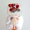 30 Pieces Transparent Flower Wrapping Bags Waterproof OPP Bag Bouquet Packaging Bags Colorful Rose Sleeves Valentine's Day