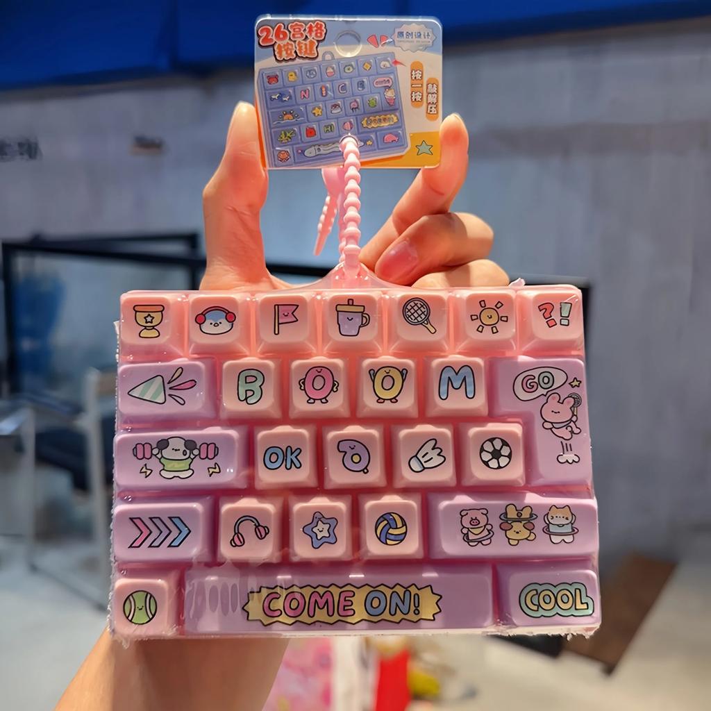 26-Key Stress Relief Keyboardtoy Keychain Non-Stop Happiness Cutecreative Student Children Birthday Gift Small Pendant Accessory